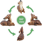 Deer Garden Statue, Outdoor Decorative Sculpture Brown with White Spots, 8.2 x 9.45 x 5.1 inches Yard Lawn Decor Deep Forest Deer - Image 6