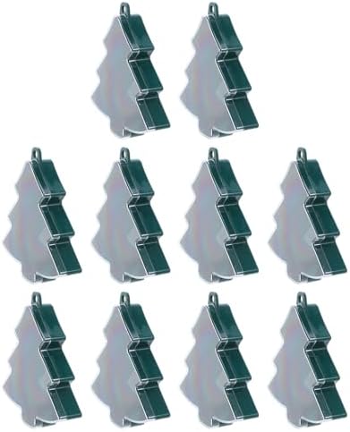 OFFSCH 10pcs Christmas Party Favor Boxes Tree Shaped Plastic Candy Containers with Lids Decorative Holiday Treat Holders for Cookies Chocolates Xmas Party Supplies by OFFSCH