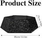 XmasExp Christmas Tree Collar, 33.5 inch Sequin Halloween Tree Skirt Stand Base Cover for Home Decor, Large Size 6 Piece Black - Image 2