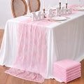 Remagr 6 Pcs Pink Lace Table Runners 30" x 120" Floral Wedding Decor by Remagr
