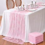 Remagr 6 Pcs Pink Lace Table Runners 30" x 120" Floral Wedding Decor by Remagr