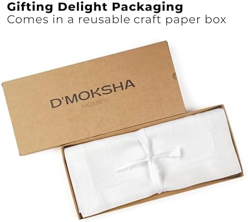 Classic Linen™ by D'Moksha, White Table Runner 144 Inches Long, 100% Pure Linen, Extra Long Table Runner, 14 x 144 Inch for Dining- Fall, Weddings, Outdoor Hosting - Image 4
