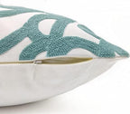 Alysheer Embroidered Decorative Throw Pillow Cover 20"x 20", 1pc Aqua Blue - Image 4