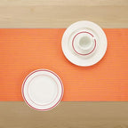 Solino Home 100% Linen Table Runner, 14 x 108 in, Pink and Orange Striped - Image 4