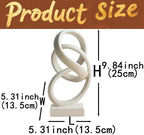 10" Modern Abstract Ribbon Decorative Sculpture, Knot Sculptures,Home Decor,Coffee Table Statues,Dining Living Room Desk Decor（White） - Image 3