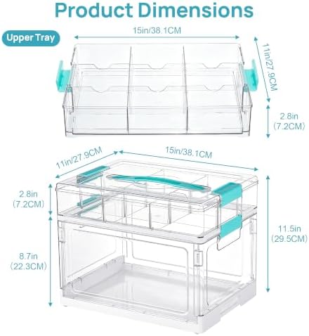 Vtopmart 32 QT Clear Craft Organizer with Removable Divider Tray, 1 Pack - Image 2