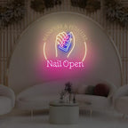 Nail Open Neon Sign for Nail Salon Window, Manicure Pedicure Wall Decor - Image 2