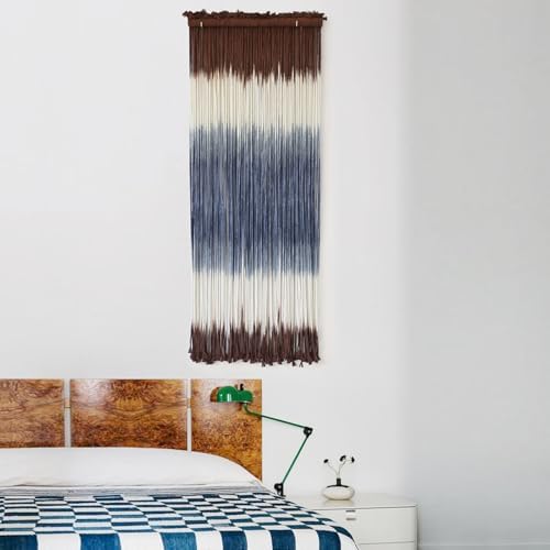Macrame Wall Hanging Dip-Dye Wall Decor 15''W*39''L Boho Handmade Fiber Wall Art Decor for Nursery Bedroom Living Room - Image 4