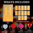 Happy Birthday Decoration for Men Women, Valentine’s Day Light Up Letters Luminary Bags with 30 Bright LED Candles, 2000 Rose Petals, 10 Balloons, Surprise Birthday Party Banner Signs - Image 3