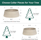 HarcoHome Christmas Tree Collar, 28.4" D Round Base Cover, Mixed Natural Grain Fiber Plastic Ring, Tree Skirt for Christmas Decorations (Wheat) - Image 6