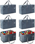 Moving Bags Heavy Duty Extra Large, Moving Boxes, Moving Supplies Essentials,Storage Bins with Lids, Plastic Packing Totes, Storage Bags for Clothes with Handles & Zippers(Grey, 6 Pack) by Unknown