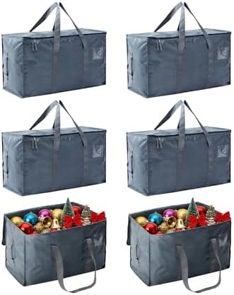Moving Bags Heavy Duty Extra Large, Moving Boxes, Moving Supplies Essentials,Storage Bins with Lids, Plastic Packing Totes, Storage Bags for Clothes with Handles & Zippers(Grey, 6 Pack) by Unknown