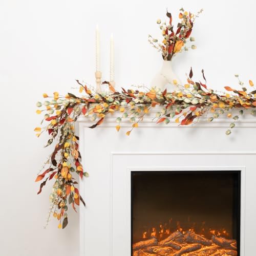 Fall Decor, Fall Garland, 6FT Autumn Eucalyptus Leaves Garlands - Image 2