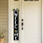Whaline Seasonal Interchangeable Welcome Sign for Front Porch Standing 47 x 7.9 Inch Wood Door Signs with 14 Signs & 4 Pcs Wreaths for Seasonal Farmhouse Home Party - Image 4