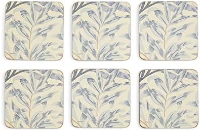 Pimpernel Morris & Co Willow Bough Blue Coasters, Set of 6 - Heat-Safe Drinkware Mats with Floral Design & Cork Backing for Dining Table Styling & Giftable Tableware for Special Occasions (Pack of 2) - Image 5