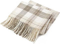 Fall Plaid Throw Blanket for Couch, Farmhouse Throw Blanket 49"x63" by BATTILOHOME