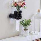 Black Wall Sculptures, Hand Vases Home Decor, Wall Mount Art Sculpture, Unique Wall Art Statue, Funky Flower Vase Decorations, Modern Eclectic Hanging Decor,Glass Test Tube Vase - Image 4