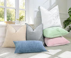 decorUhome Chenille Blue Grey Velvet Throw Pillow Covers 24x24 Set of 2 - Image 6