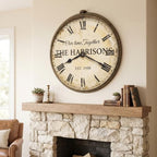 Personalized Family Name Wall Clock, Custom Antique Pocket Watch Clock, Vintage Style Working Clock, Rustic Family Wall Decor, Anniversary, Wedding & Housewarming Gift - Image 6