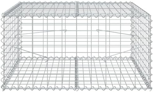 vidaXL Gabion Basket with Cover 39.4"x39.4"x19.7" Galvanized Iron - Image 5
