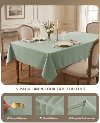 Table Cloths Rectangle 6ft, 2-Pack Waterproof Slub Textured - Image 4