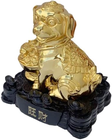 Betterdecor Gold Color Feng Shui 12 Chinese Zodiac Animal Statue Figurine Home Office Decoration and Gift for New Year Holidays and Birthday (Zodiac Dog) - Image 2