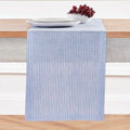Solino Home 100% Pure Linen Table Runner, 14 x 144 in, Blue, Narrow Stripe by SolinoHome