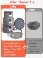 Cirhy Hard Shell China Storage Containers,4-Piece Dish storage Set, Grey - Image 2
