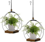 hismocal Hanging Planter for Indoor Plants,Plant Hanger with Sturdy Wood Base & Pot, Modern Boho Macrame Plant Hanger,Wall Ceiling Window Stands(2 Pack+Pots) by hismocal