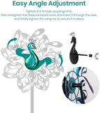 Peacock Wind Spinners Outdoor Kinetic Turquoise Green Garden Yard Art - Image 3