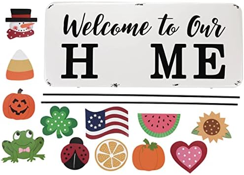 Welcome Magnetic Seasonal Stake, Includes 12 Magnets, Durable Metal - by FoxValleyTradersFamilyofBrands