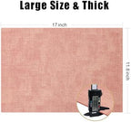 Homaxy PU Faux Leather Placemats for Dining Table, Set of 6, Pink - Image 4