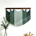 Macrame Wall Hanging 120 x 85cm Woven Tapestry Modern Fiber Wall Art Decoration Yarn Tapestry Craftsmanship for Bedroom Living Room Apartment Ornament (green) by Tissting