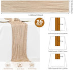 16 Pack Beige Cheesecloth Table Runners, 20x120 Inch - Image 3