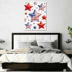 July 4th Patriotic Canvas Wall Art 4th of July USA Decorations American Flag Red Blue Star Picture Wall Decor Independence Day Home Decor 16x24in - Image 5
