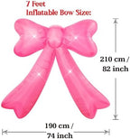 Mother's Day,Birthday,Valentine's Day,Wedding Inflatables Pink Bow Lighted Yard Lawn Inflatable Decoration with Built-in Fan and Ropes Holiday Party Decor, Valentine‘s Day Decor (7FT-Pink Bow) - Image 4