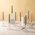 10 Pcs Clear Glass Taper Candle Holders Bulk Versatile Clear Glass Candlestick Holder Set of 10 Glass Candle Holder Candle Sticks Holder Decor for Holidays, Wedding, Birthday & Home Table Accents by Unknown