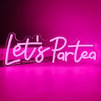 Lets Partea Neon Signs for Wall Decor Light Up Sign Lets Partea Neon Light Sign for Tea Party Decorations Dimmable Tea Led Signs for Bedroom Wall Tea Room Princess Tea Party Decorations Gift - Image 7
