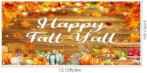 16X7Ft Happy Fall Garage Door Cover, Extra Large Garage Door Fall Thanksgiving Cover Banner Autumn Maple Leaves Pumpkin Wall Decorations for Outdoor Home Yard Decor Party Photo Backgrounds - Image 4