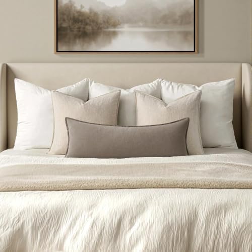 MIULEE Decorative Linen Lumbar Pillow Cover 14x36 Inch Dune - Image 4
