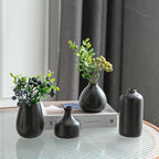 JOJUNO Black Bud Vases, Small Ceramic Vase Set of 11 Modern Home Decor - Image 3