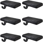 Lulu Decor Black Christmas Stocking Holders for Mantle Set of 6 - Heavy Cast Iron Weighted Strong & Sturdy Low Profile Flat Base Stocking Hooks, Simple Design for Mantle Decor Weighs 2 lbs 10 oz Each by LuluDecor