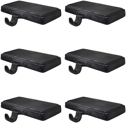 Lulu Decor Black Christmas Stocking Holders for Mantle Set of 6 - Heavy Cast Iron Weighted Strong & Sturdy Low Profile Flat Base Stocking Hooks, Simple Design for Mantle Decor Weighs 2 lbs 10 oz Each by LuluDecor