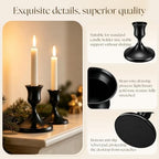 48 Pack Brass Black Taper Candle Holders Set - Vintage Black Candle Holder - Image 3