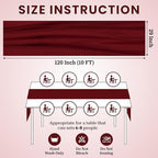 MDS Pack of 10 | Maroon | 10ft Chiffon Table Runner 29x120 Inches Long Romantic Rustic Sheer Gauze Runner for Wedding Bridal Shower Birthday Banquets Engagement Spring Easter Boho Decorations - Image 3