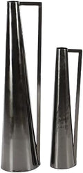 Deco 79 Metal Decorative Vase Centerpiece Vases with Handles, Set of 2 Flower Vases for Home Decoration 17", 22"H, Dark Gray by Unknown