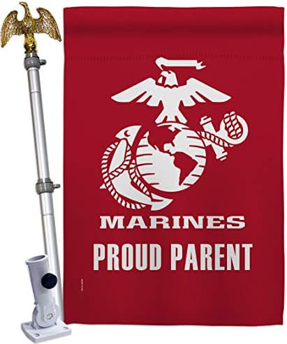 Proud Marine Parent House Flag - Eagle Set Armed Forces Corps USMC Semper Fi United State American Military Veteran Retire Official - Banner Small Garden Yard Gift Double-Sided Made in USA 28 X 40 by Unknown