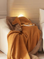 Burnt Orange Throw Blanket 50x70, Reversible Textured Fleece Blankets for Couch and Bed, Soft Warm Decorative Cozy Sofa Blanket for All Seasons - Image 5