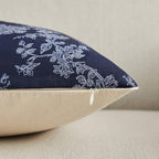 100% Cotton French Pastoral Throw Pillow Covers Set of 2, 24x24 Inch Background/Blue Farmhouse Decorative Cushion Covers for Sofa Bed Living Room Home Decor - Image 3