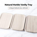 Karibiber Marble Vanity Tray, Bathroom Tray Countertop, Decorative Dresser Organizer, Perfume, Jewelry Holder, Beige Stone Serving for Kitchen Sink Storage(MOCA Cream) - Image 5